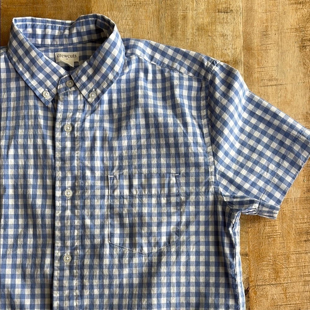 NWT Crewcuts Boys Gingham Shirt size 14